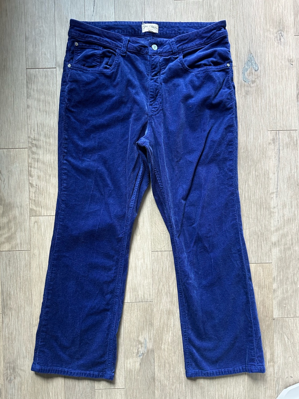Pilcro Flare Corduroy Bootcut Jeans in Royal Blue Size 33